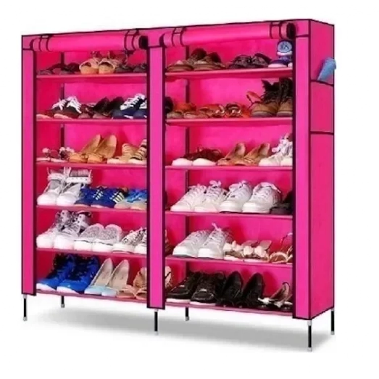 Διπλή Πτυσσόμενη Υφασμάτινη Παπουτσοθήκη - Ντουλάπα 110x30x105 T-1712A