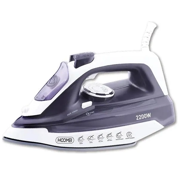 Σίδερο Ατμού 2200W 280ml με Συνεχόμενη Παροχή 25gr/min και Κεραμική Πλάκα Hoomei HM-3880 Μωβ