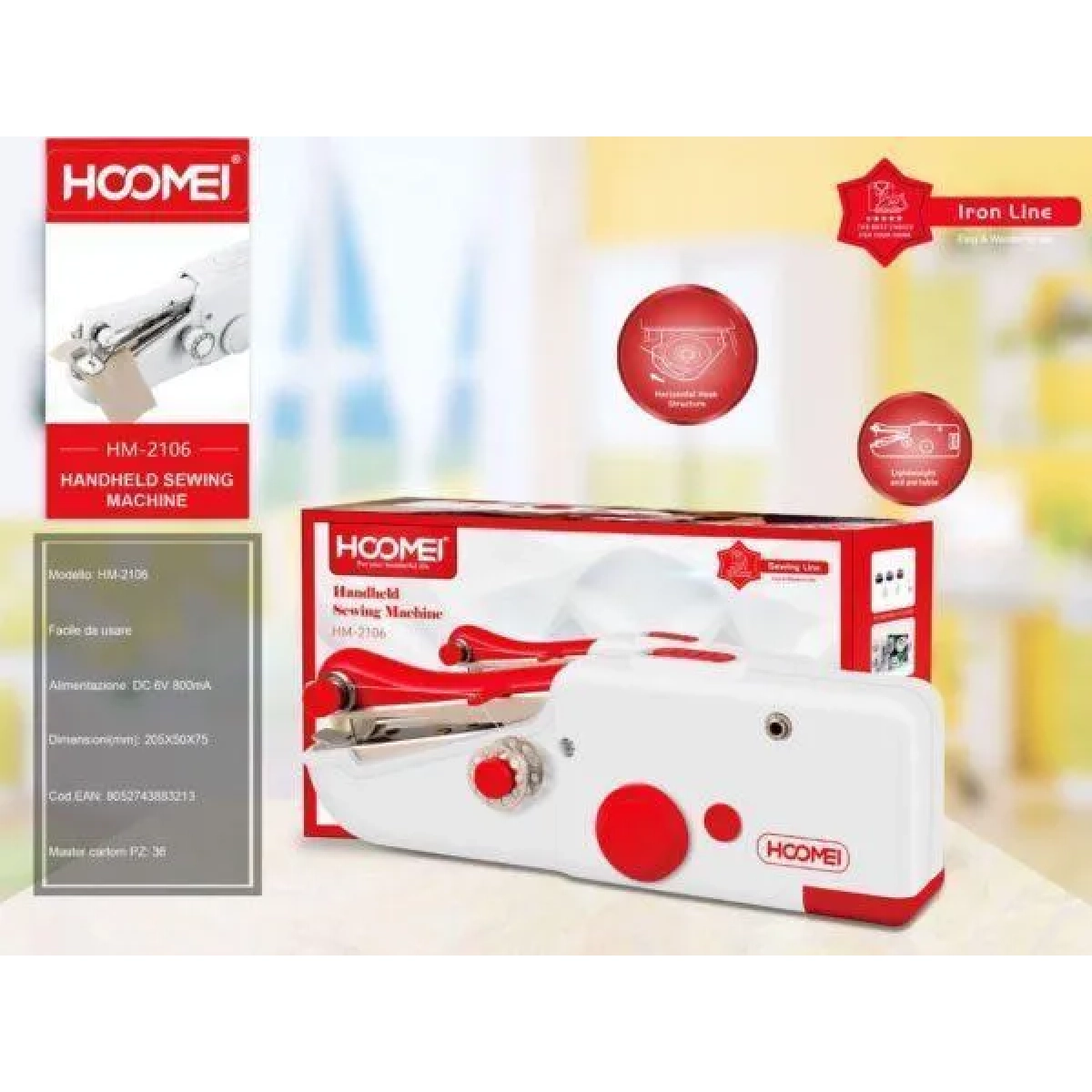 Ραπτομηχανή Χειρός Hoomei HM-2106 Κόκκινη