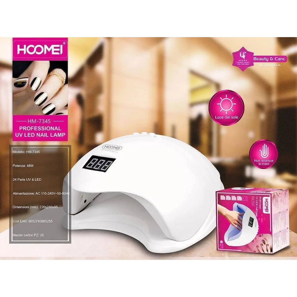 Φουρνάκι Νυχιών UV/LED 48W Hoomei HM-7345 Λευκό