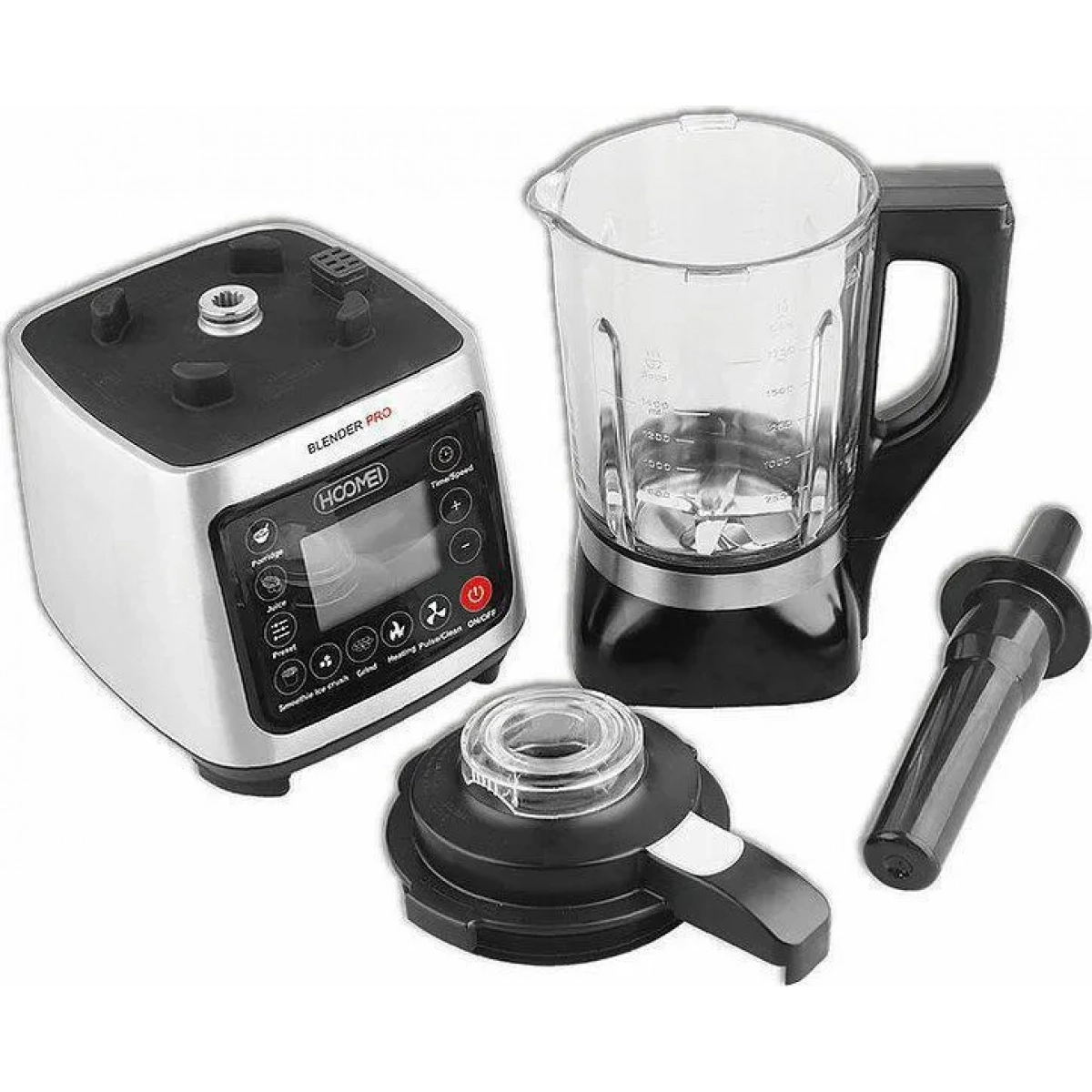 Μπλέντερ για Smoothies με Γυάλινη Κανάτα 1.75lt 1400W Hoomei HM-6795 Γκρι