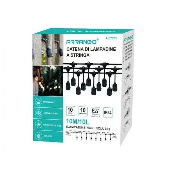 Arrango Γιρλάντα Φωτισμού Εξωτερικού Χώρου 10m AL76203
