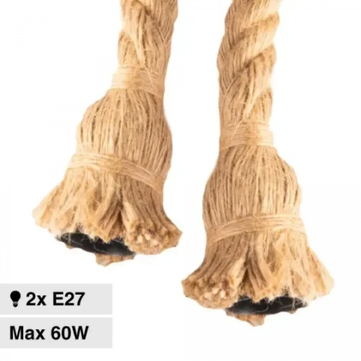 Universo Κρεμαστό Φωτιστικό Vintage Ανάρτηση με Σχοινί Μπεζ E27-M2