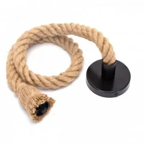 Universo Κρεμαστό Φωτιστικό Vintage Ανάρτηση με Σχοινί Μπεζ E27-M1