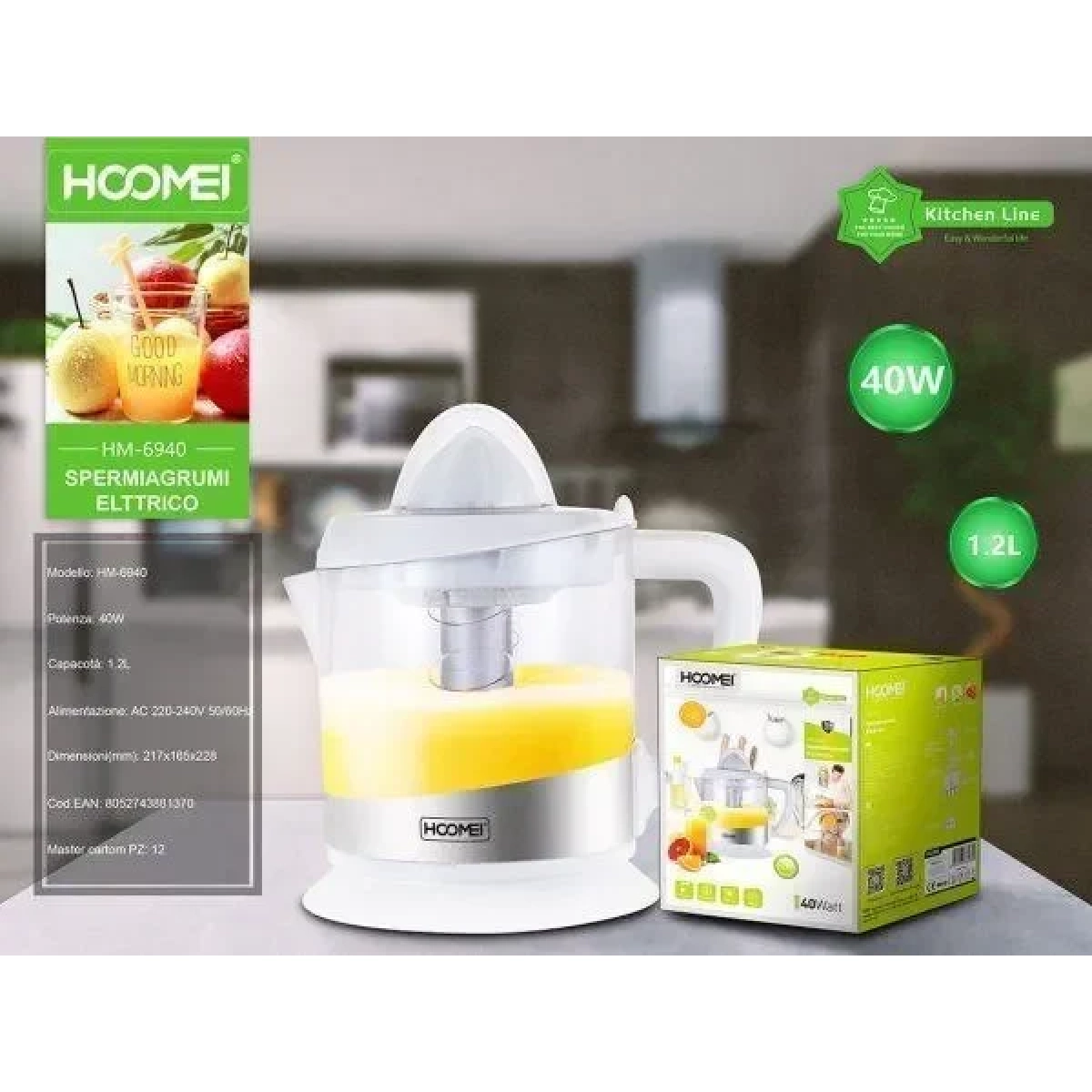 Ηλεκτρικός Στίφτης 40W με Χωρητικότητα 1.2lt Hoomei HM-6940 Λευκός - Image 2