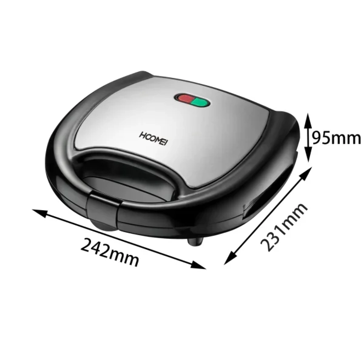Hoomei HM-5820 Τοστιέρα για 2 Τοστ 750W Μαύρη - Image 4