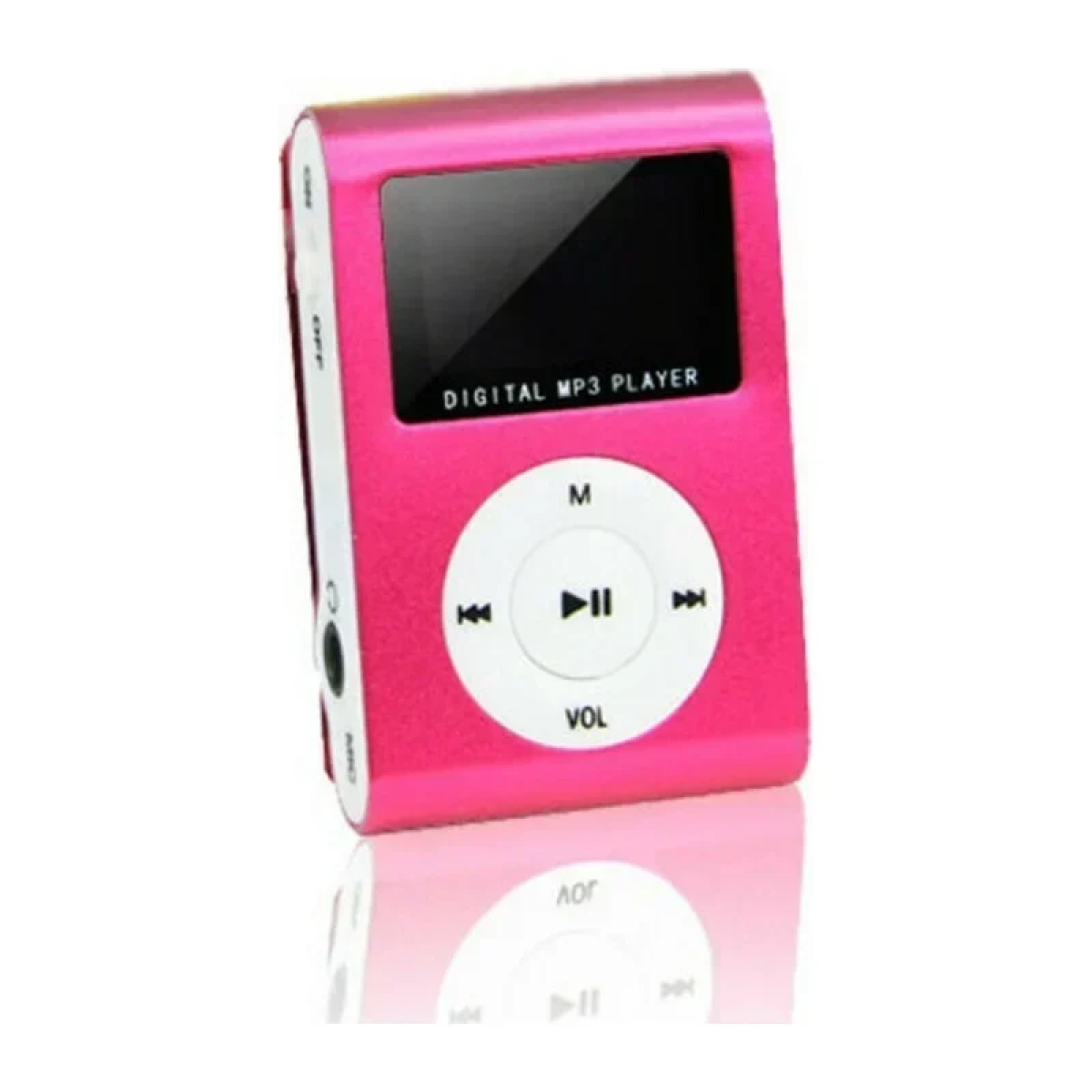 Επαναφορτιζόμενο mini MP3 player με υποδοχή κάρτας SD ροζ MP3-1 EZRA