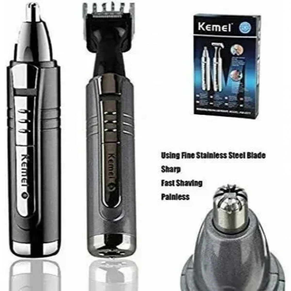 Kemei KM-6511 Επαναφορτιζόμενη Κουρευτική Μηχανή Για Μύτη/Αυτιά & Φαβορίτες 2σε1