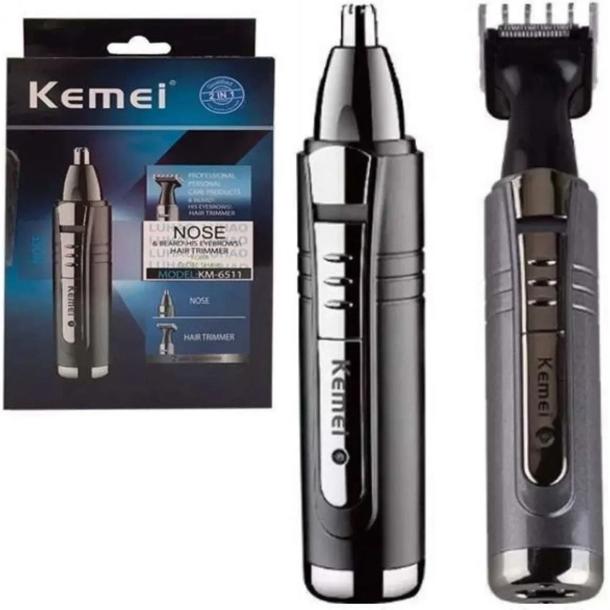 Kemei KM-6511 Επαναφορτιζόμενη Κουρευτική Μηχανή Για Μύτη/Αυτιά & Φαβορίτες 2σε1