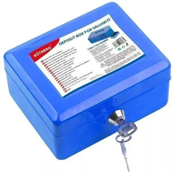 Μεταλλικός κουμπαράς Motarro 15x12x8εκ Μπλε MI027-2