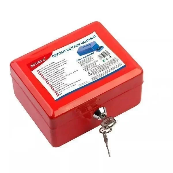 Μεταλλικός κουμπαράς Motarro 15x12x8εκ Κόκκινο MI027-2