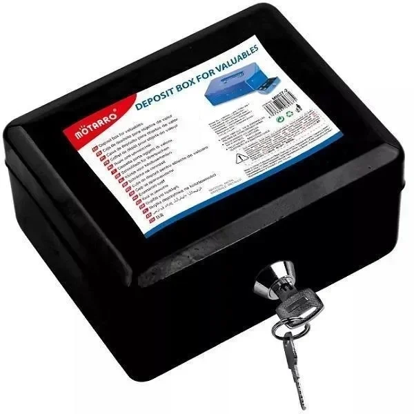 Μεταλλικός κουμπαράς Motarro 15x12x8εκ Μαύρο MI027-2