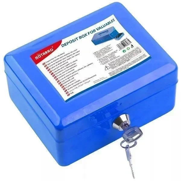Μεταλλικός κουμπαράς Motarro 25x20x8.5εκ Μπλε MI027-4