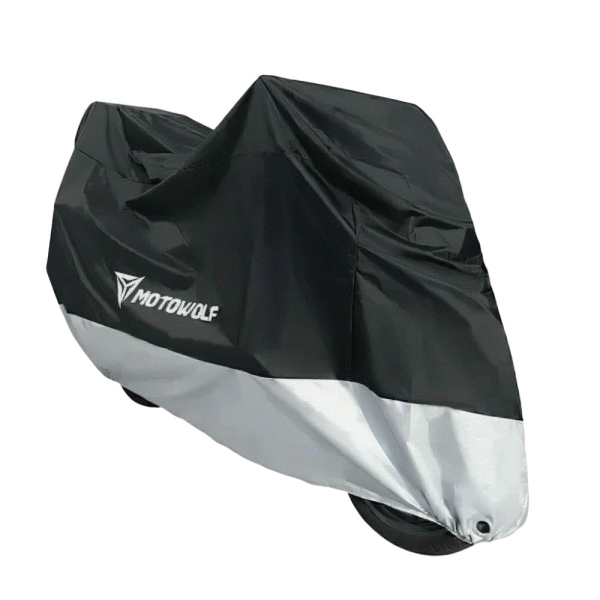 Motowolf Αδιάβροχη κουκούλα μοτοσυκλέτας M 200x90x100 cm - Μαύρο ασημί RA-55