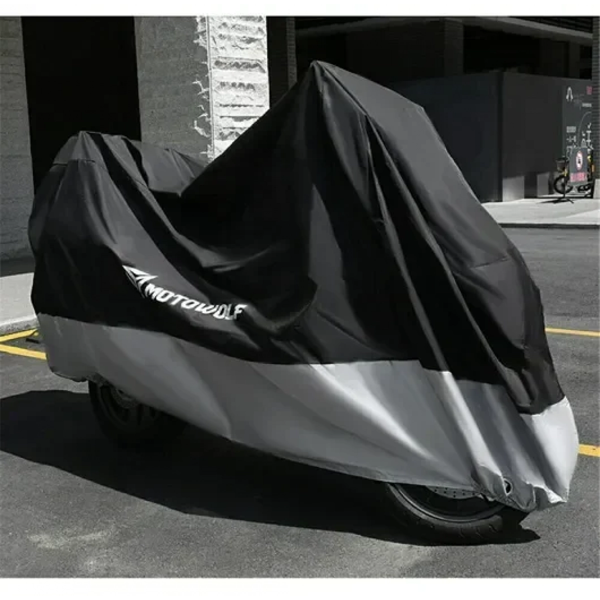 Motowolf Αδιάβροχη κουκούλα μοτοσυκλέτας M 200x90x100 cm - Μαύρο ασημί RA-55 - Image 2