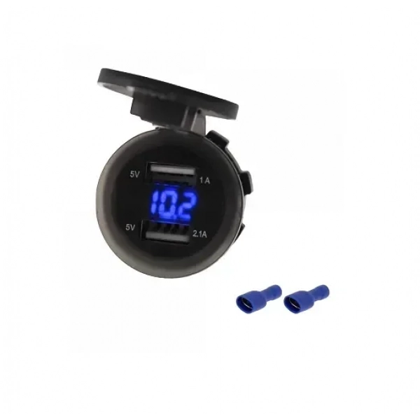 Ψηφιακό Βολτόμετρο και Διπλός Φορτιστής USB 12V/24V W05237