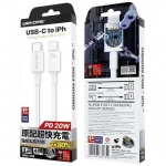 WK WDC-168 USB-C to Lightning Cable 20W Λευκό 1m