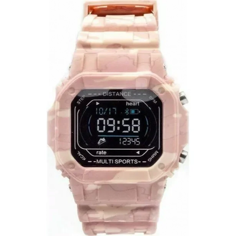 SQR I2 Smartwatch με Παλμογράφο (Ροζ Camo) (1052)