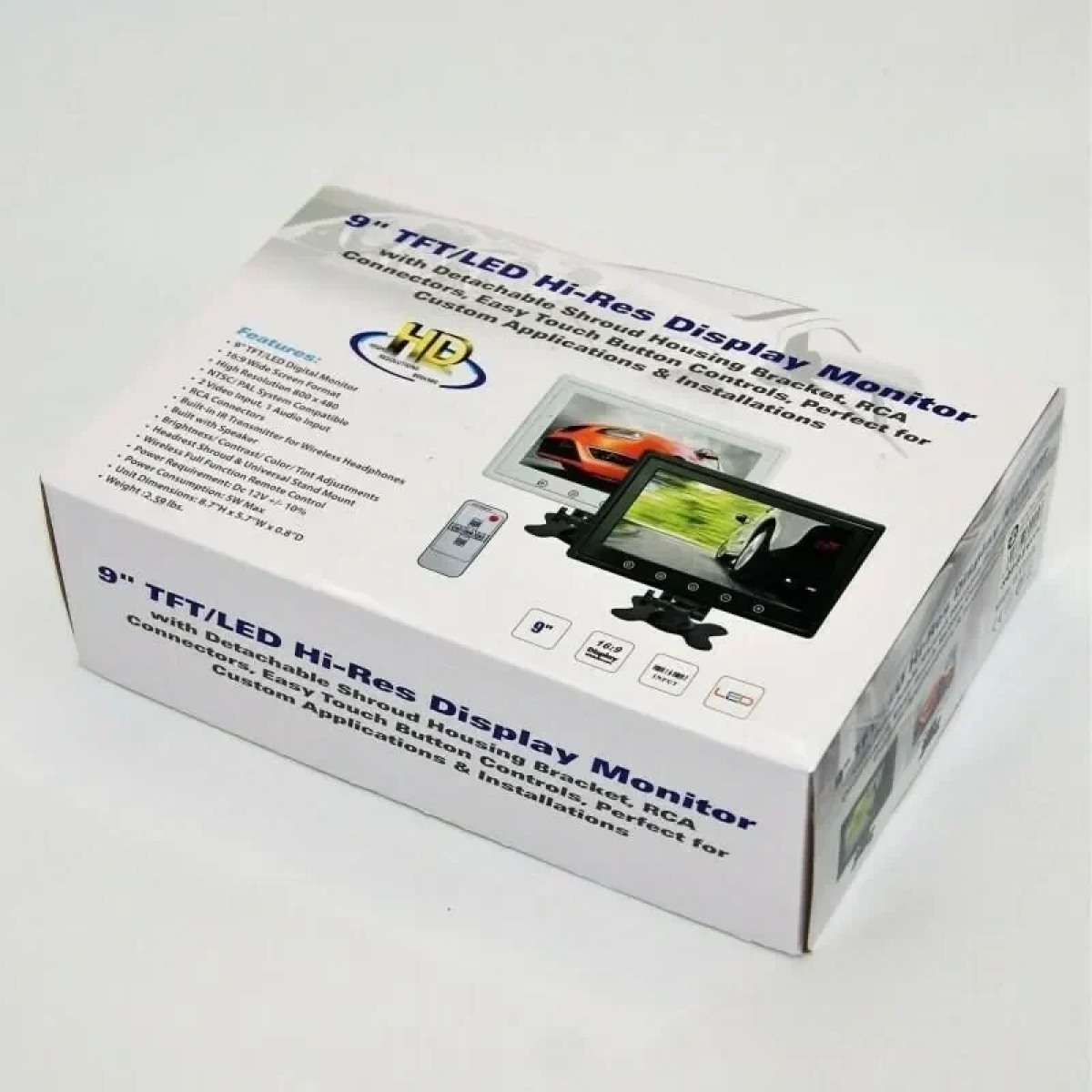 9” TFT/LED Hi-Res DISPLAY MONITOR AU-SP-0025