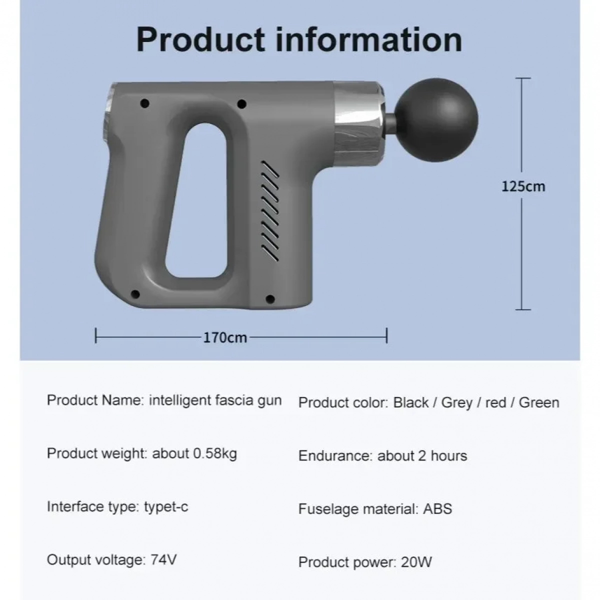 Συσκευή Μασάζ για το Σώμα Fascial Gun KH-740 Γκρι