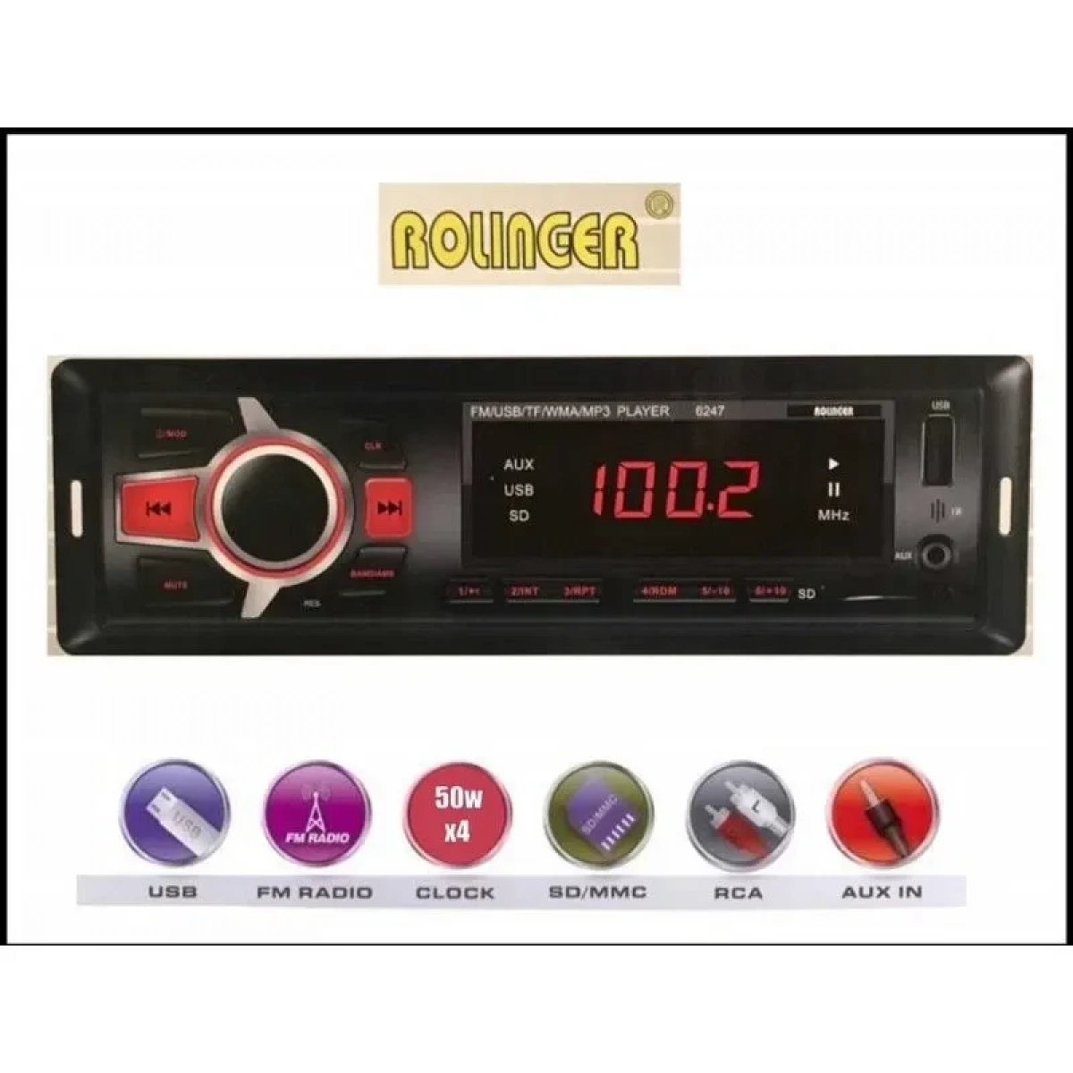 Rolinger 6247 Ηχοσύστημα Αυτοκινήτου Universal 1DIN (USB/AUX)