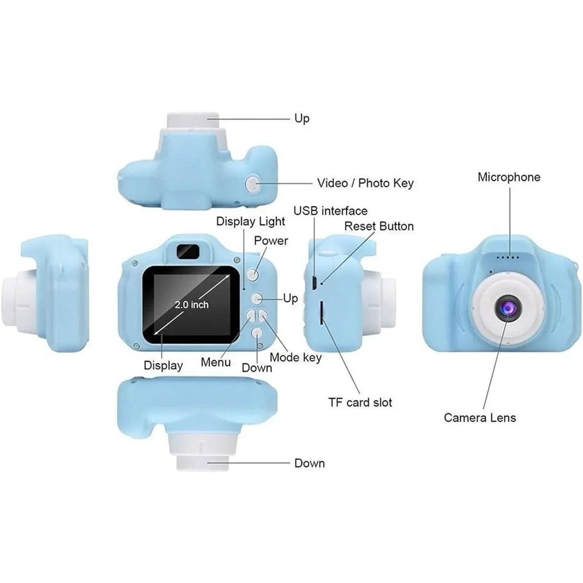 Children Mini Camera Τιρκουάζ (1080P)