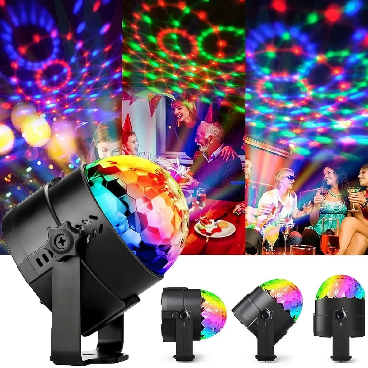 ISC2650 Διακοσμητικό Φωτιστικό με Φωτισμό RGB Party Light LED σε Μαύρο Χρώμα