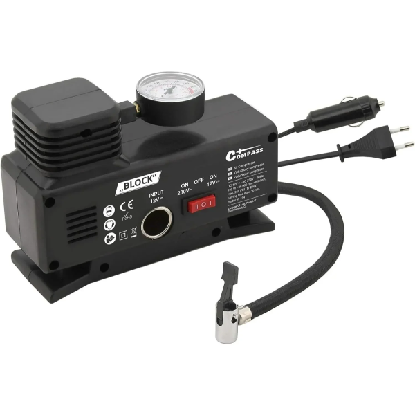 Αεροσυμπιεστής τρόμπα αυτοκινήτου 12V - 230V 250 PSI με αντάπτορες OEM 00559