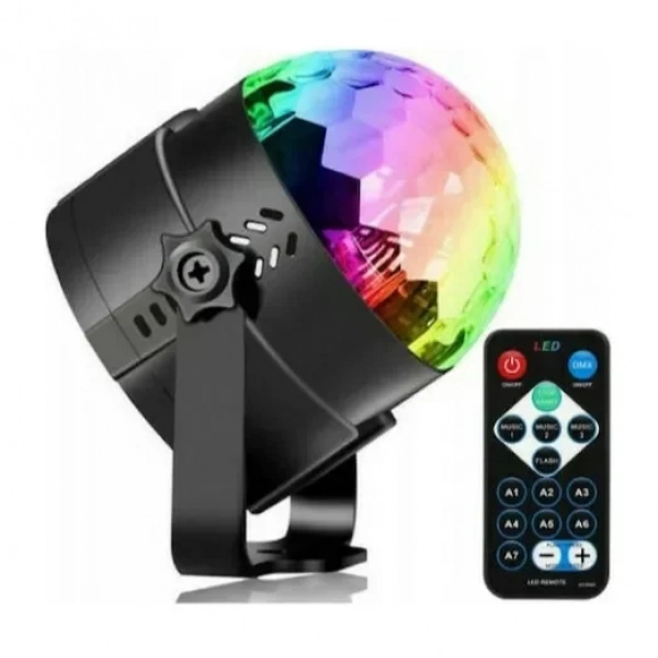LED Party Light RGB Φωτορυθμικό Disco Ball με Τηλεχειριστήριο SL-57