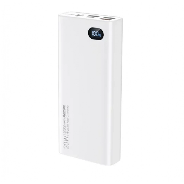 Remax RPP-292 Power Bank 20000mAh 22.5W με 3 Θύρες USB-A και Θύρα USB-C Power Delivery / Quick Charge 3.0 Λευκό