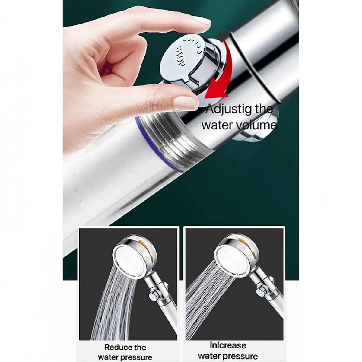 Τηλέφωνο Ντούς Υψηλής Πίεσης με Φίλτρο - Turbocharged Shower Head - Image 2