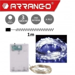 10 Χριστουγεννιάτικα Λαμπάκια LED Ψυχρό Λευκό Arrango AN57485
