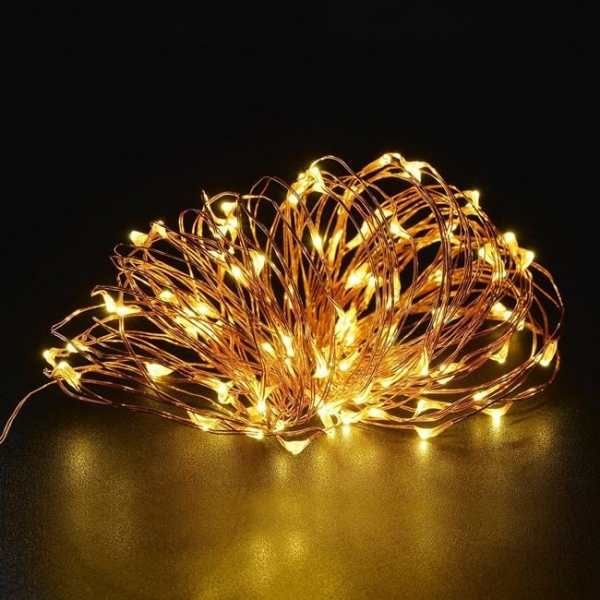 10 Χριστουγεννιάτικα Λαμπάκια LED Θερμό Λευκό 1μ σε Σειρά Fairy String Lights Rice Light Arrango AN79362