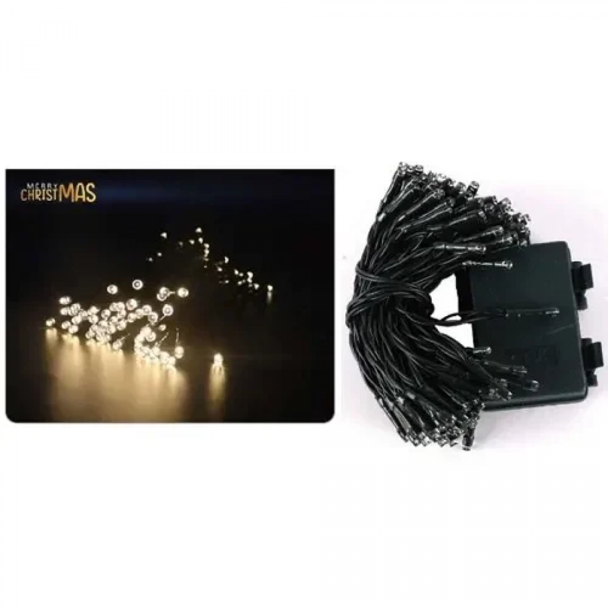 50 Χριστουγεννιάτικα Λαμπάκια LED Αδιάβροχα IP44 Θερμό Λευκό 5Μ Εσωτερικού και Εξωτερικού χώρου σε Σειρά με Πράσινο Καλώδιο Arrango AN57494