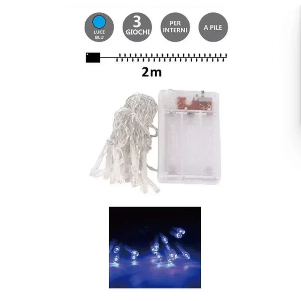 20 Χριστουγεννιάτικα Λαμπάκια LED Μπλε Arrango AN57467