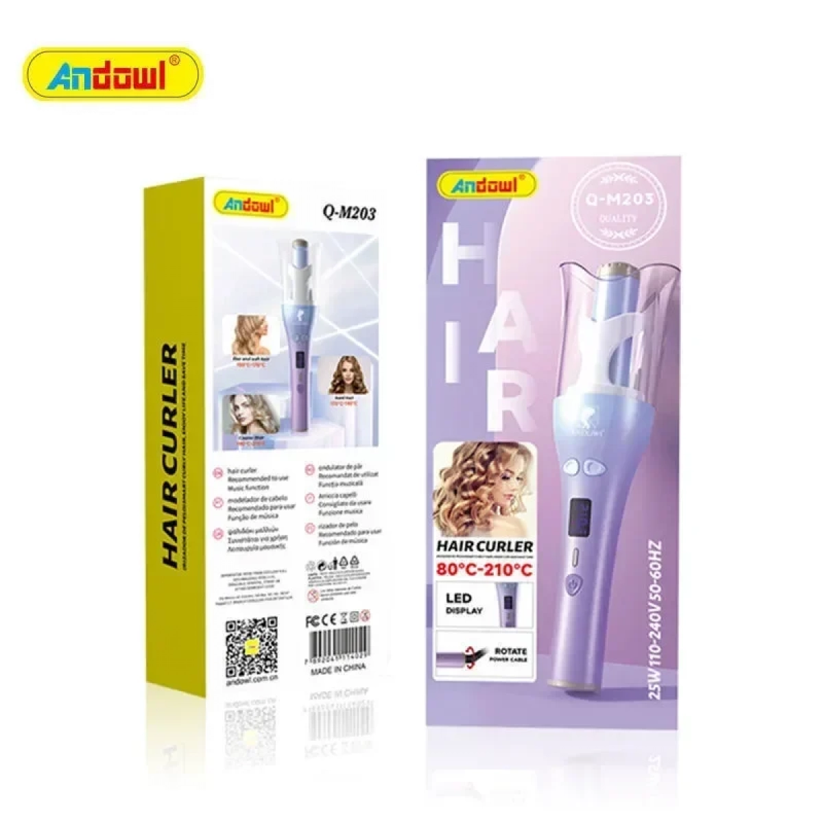 ANDOWL Ηλεκτρική βούρτσα για μπούκλες Q-M203 25W 80°-210° - Image 7