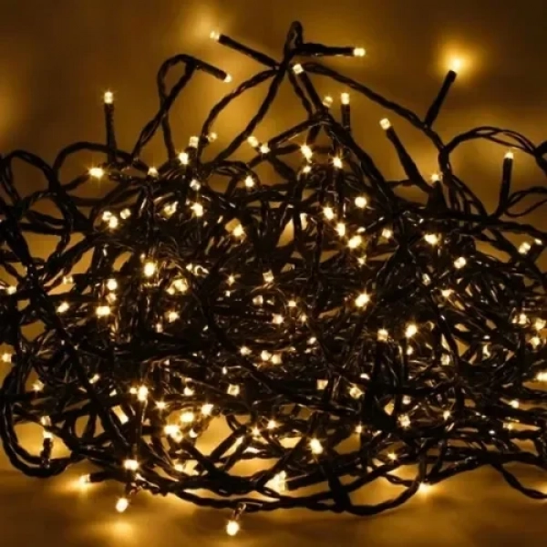 400 Χριστουγεννιάτικα Λαμπάκια LED Θερμό Λευκό 23Μ Εξωτερικού χώρου σε Σειρά με Πράσινο Καλώδιο Arrango AN79645