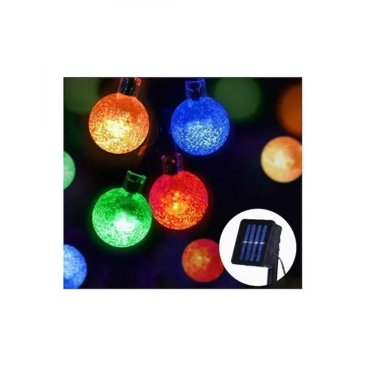 30 Χριστουγεννιάτικα Λαμπάκια LED Πολύχρωμα 6.5μ Ηλιακά σε Σειρά με Προγράμματα 03005SLB00CL - Image 2