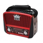 Retro Φορητό Ηλιακό Επαναφορτιζόμενο Ραδιόφωνο Bluetooth USB/MicroSD Mp3 Player - CMIK MK-455UC-BT Κόκκινο