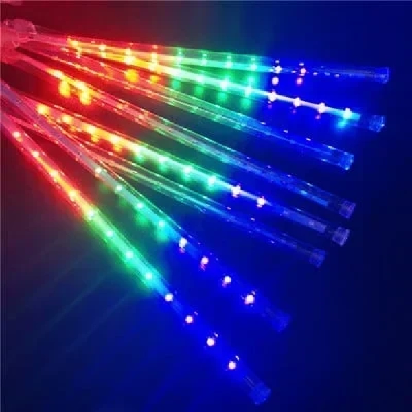 Χριστουγεννιάτικη επεκτεινόμενη LED βροχή μετεωριτών 8 x 47cm RGB
