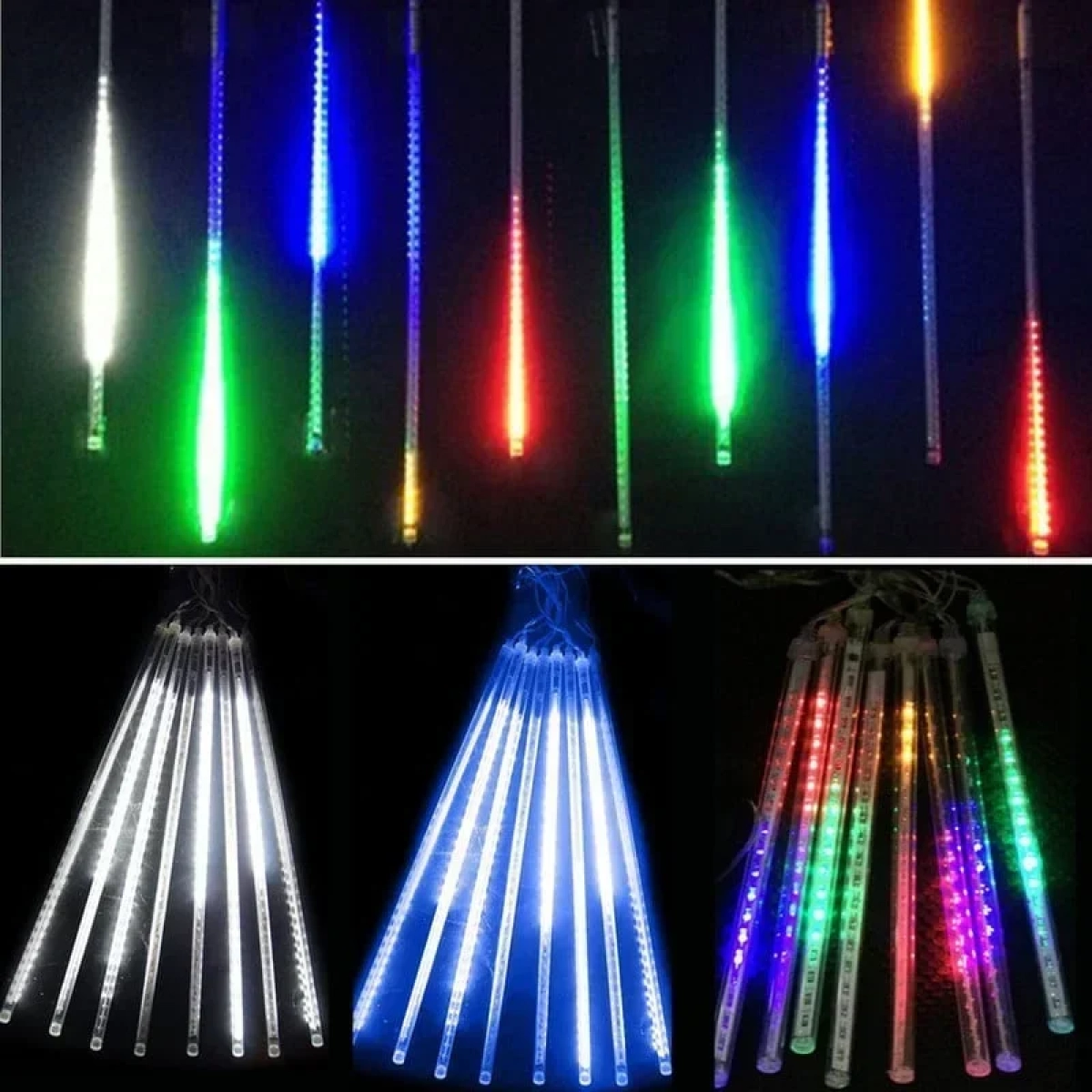 Χριστουγεννιάτικη επεκτεινόμενη LED βροχή μετεωριτών 8 x 47cm RGB