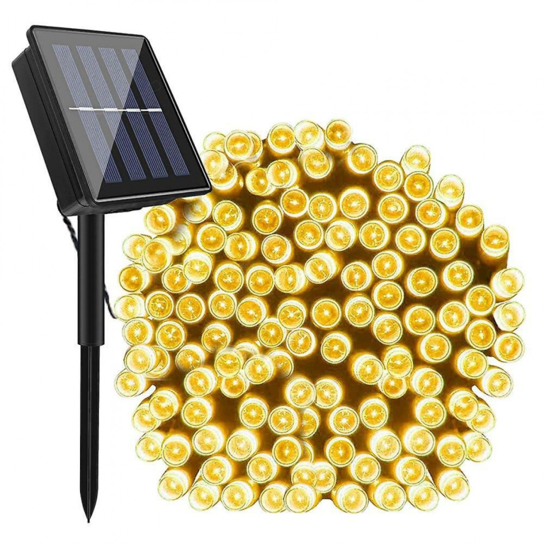 Ηλιακά Χριστουγεννιάτικα λαμπάκια με 500LED Φυσικό λευκό 50μ και 8 προγράμματα Arrango AN76740