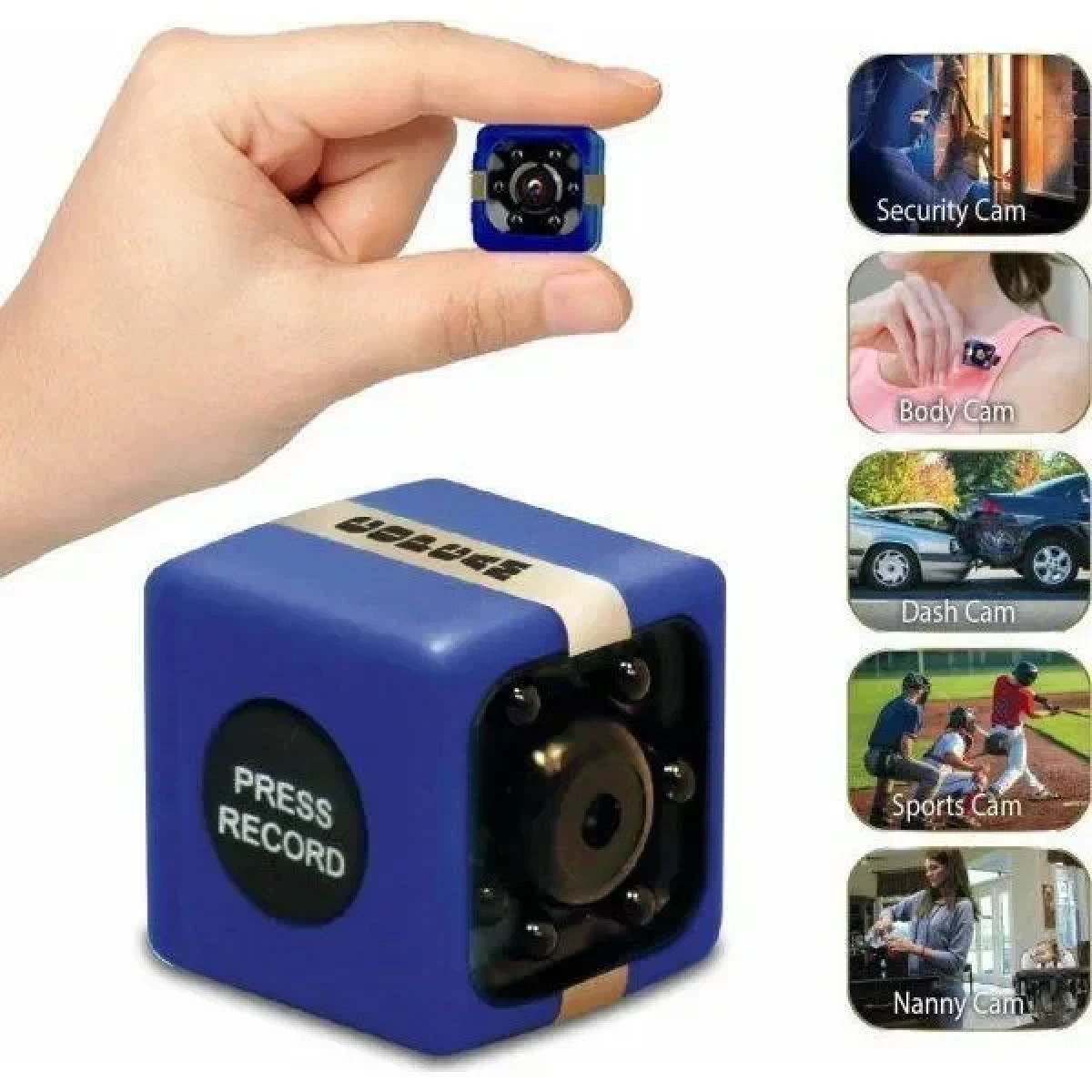 Cop Cam Κρυφή Κάμερα Παρακολούθησης με Υποδοχή για Κάρτα Μνήμης σε Μπλε Χρώμα