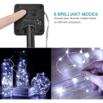 Ηλιακά Χριστουγεννιάτικα Λαμπάκια 200 LED Ψυχρό Λευκό 20μ με Προγράμματα - Image 2