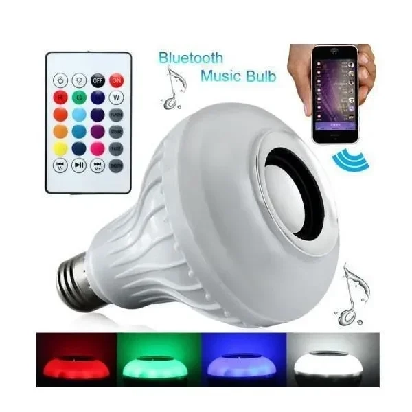 Λάμπα LED με Ηχείο Bluetooth και Ασύρματο Χειριστήριο RGBW για Ντουί E27 RGBW 1000lm 60681