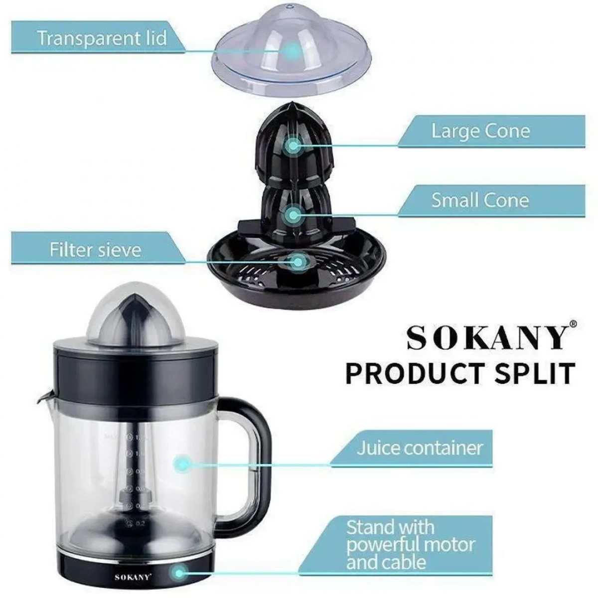 Ηλεκτρικός Στίφτης 30W με Χωρητικότητα 1.2L Sokany SK-CZ-626 Μαύρος