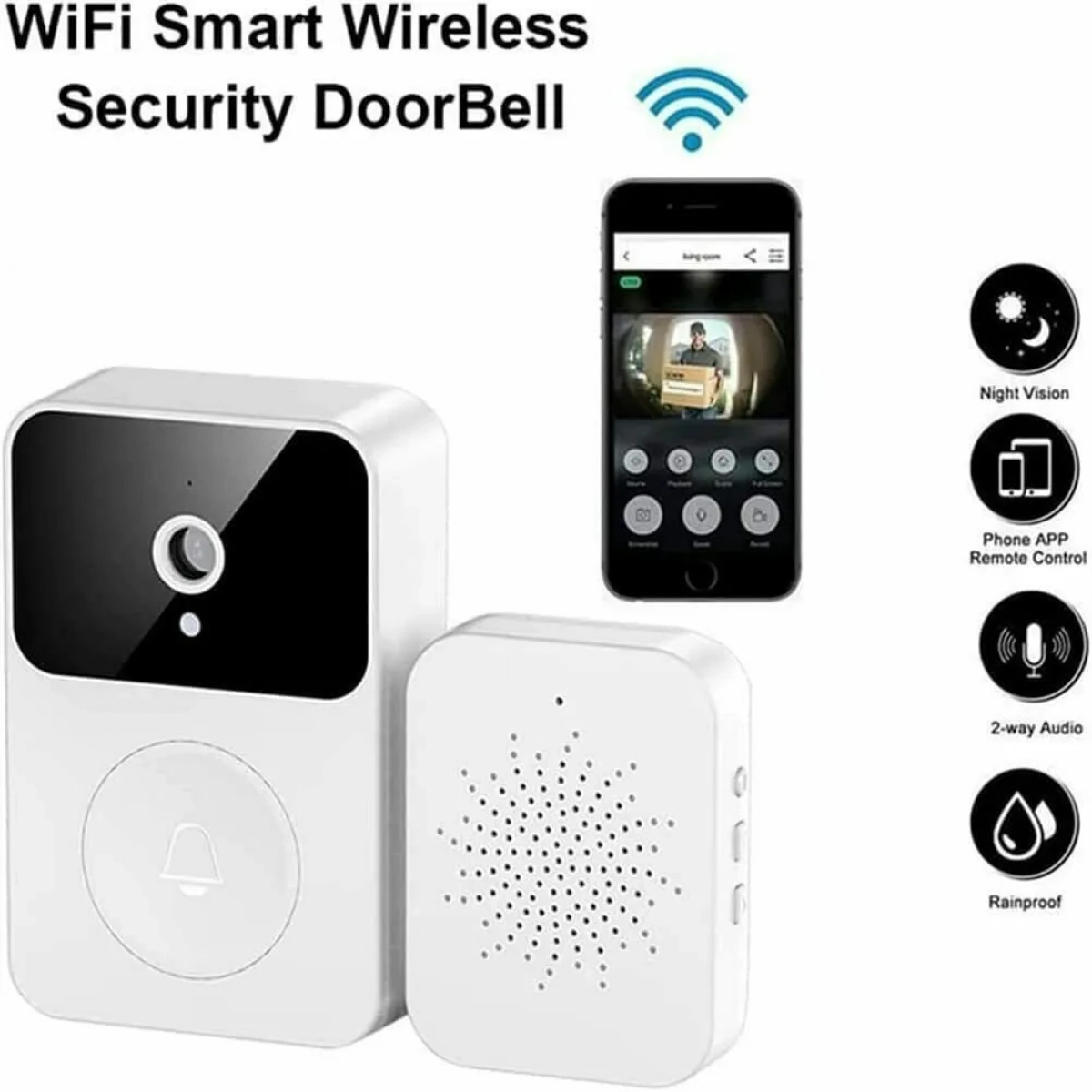 Ασύρματο Κουδούνι Πόρτας με Κάμερα και Wi-Fi Ezra X9 X9B580 - Image 3