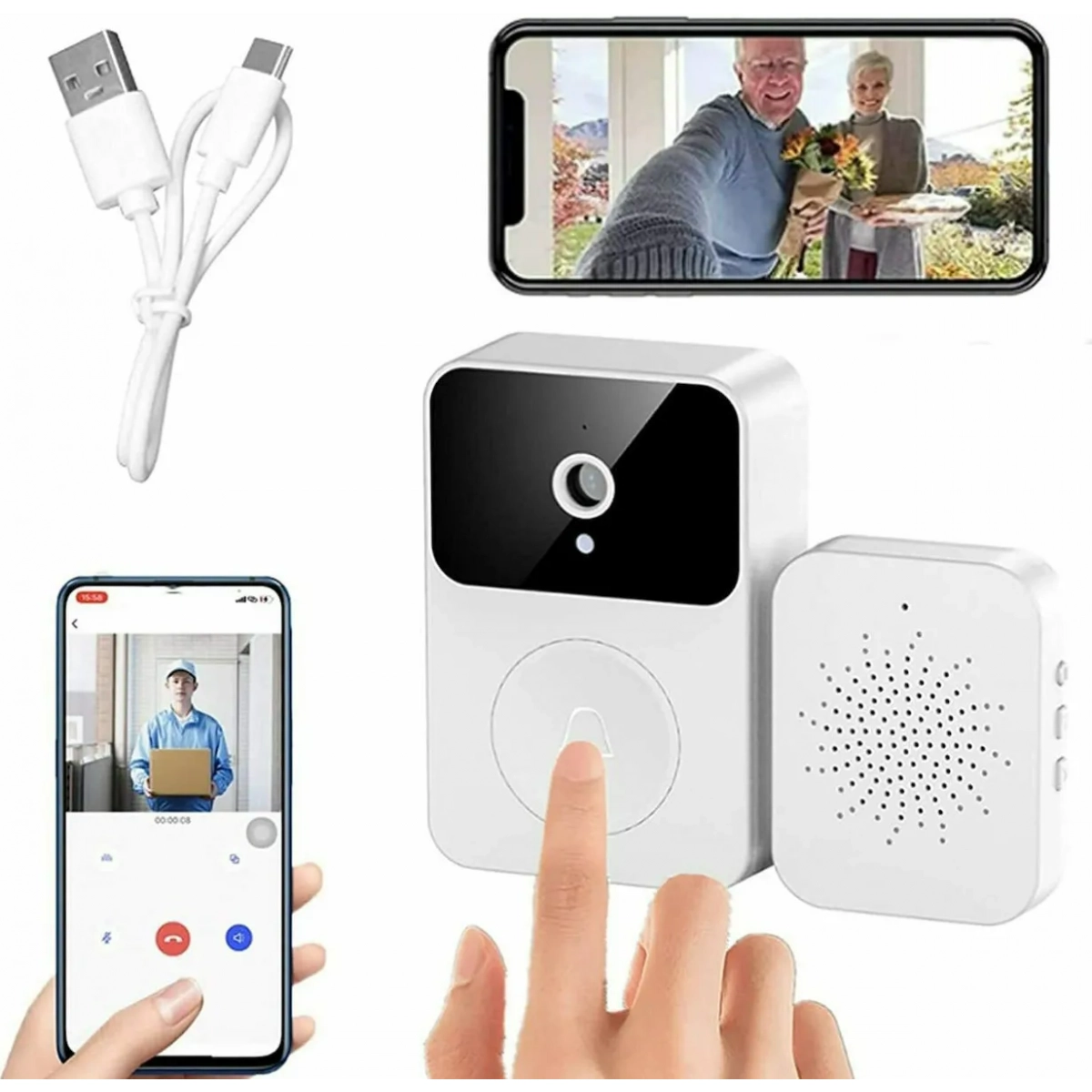 Ασύρματο Κουδούνι Πόρτας με Κάμερα και Wi-Fi Ezra X9 X9B580 - Image 5