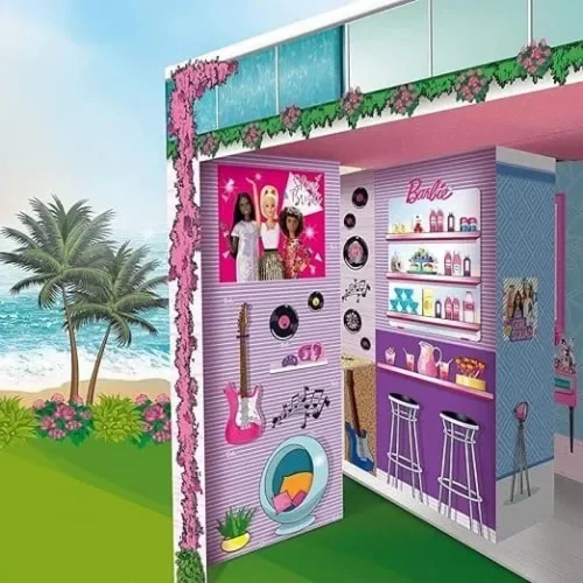Lisciani Barbie Dream House Holiday Malibu Ονειρεμένη Βίλα Διακοπών με Κούκλα