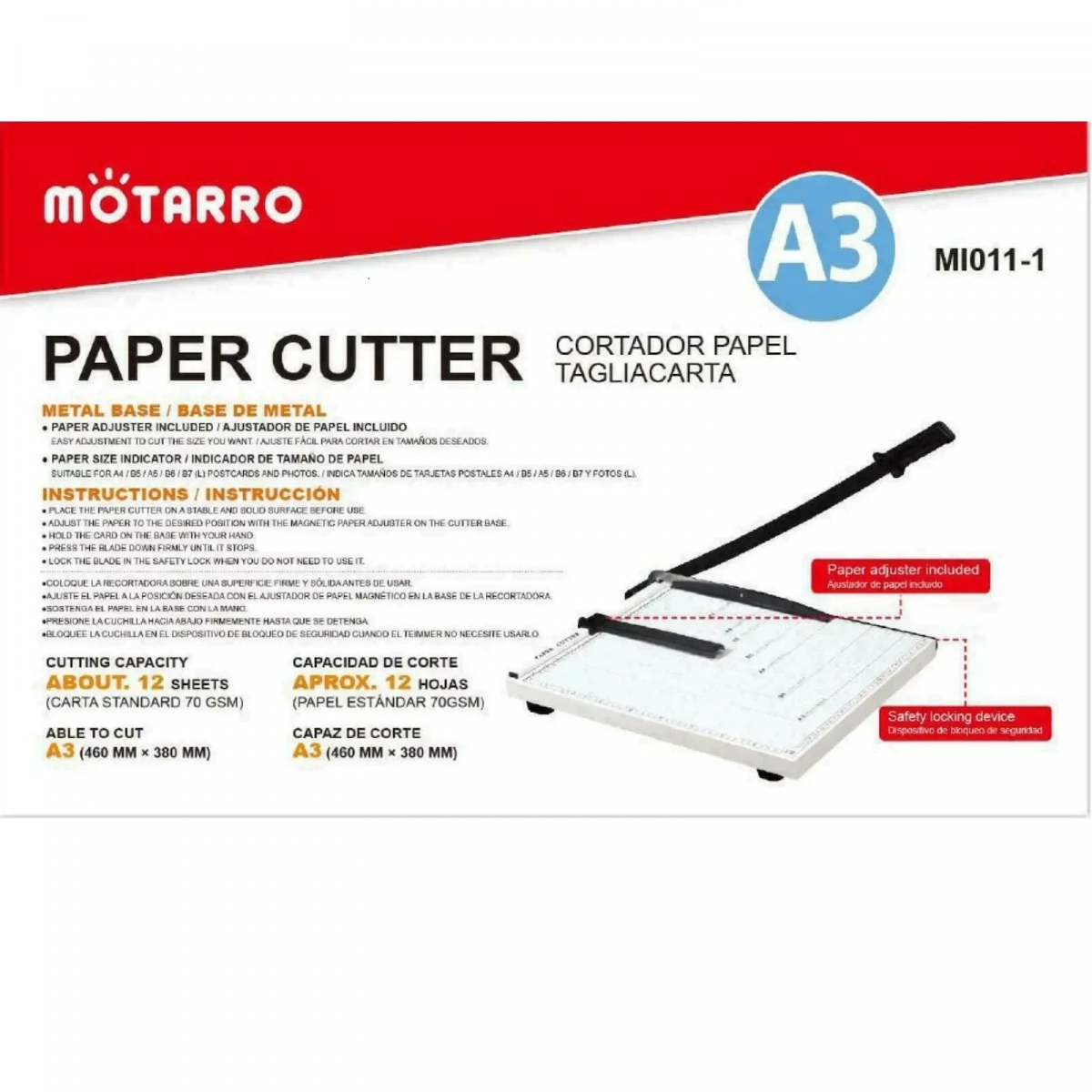 MOTARRO MI011-1 A3 Μηχάνημα Κοπής Χαρτιού Κοπτικό - Image 2